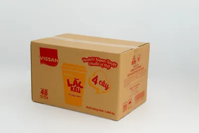 Mẫu MP-030: Thùng carton 3 lớp in flexo 2 màu cho xúc xích (3 lớp) — in 1–2 màu, Minh Phúc sản xuất