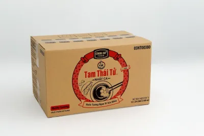 Mẫu MP-031: Thùng carton 5 lớp in flexo 2 màu cho nước tương (5 lớp) — in 1–2 màu, Minh Phúc sản xuất