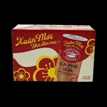 Mẫu MP-032: Hộp carton âm dương in nhiều màu cho cà phê lon mẫu Tết — in nhiều màu, Minh Phúc sản xuất