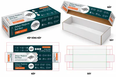 Mẫu MP-041: Hộp carton âm dương in nhiều màu cho đồ nội thất, kèm bản vẽ trải — in nhiều màu, Minh Phúc sản xuất