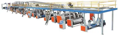 Máy sóng tạo giấy tấm carton tại nhà máy Minh Phúc