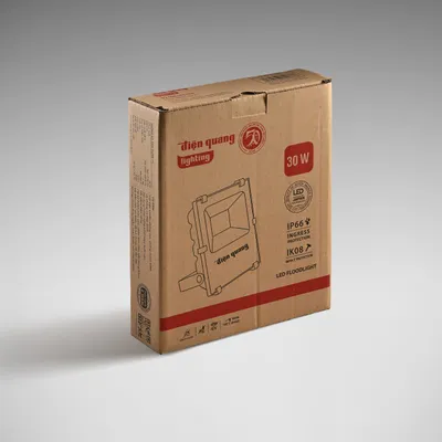 Thùng carton in flexo một màu trên giấy kraft, đóng kín, dùng cho ngành thiết bị chiếu sáng